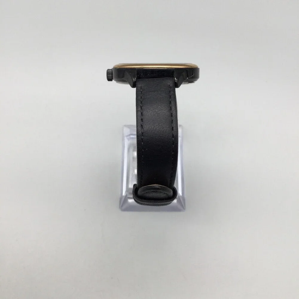 Fossil Womens Watch 36mm Gray Glitter Dial Black Leather BQ3117 New Battery
